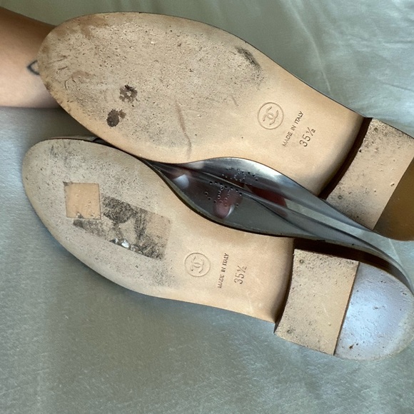 CHANEL Authentic PVC Ballet Flats in silver 35.5 - Picture 3 of 3